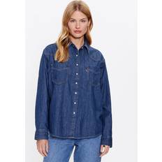 Women - XL Shirts Levi's Donovan Western Oversized Shirt Dark Indigo, Blue, Xs, Women Blue