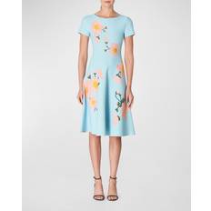 Carolina Herrera Women's Floral-Printed Fit & Flare Midi-Dress Aquamarine Multi Aquamarine Multi