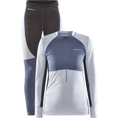 Craft Sportswear Women's Core Wool Mix Base Layer Sets - Sulfur/Flow