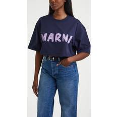 Marni Logo Crop T-Shirt Blue IT