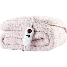 Cozy Night Lilac Luxury Sherpa Fleece Heated Blankets Grey