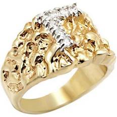 Transparent Rings Alamode Jewelry 2W044-12 Gold & Rhodium Brass Ring with AAA Grade CZ, Clear