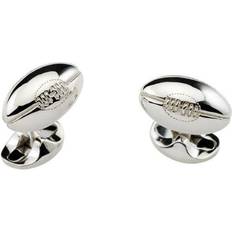 Grey Cufflinks Deakin & Francis Cufflinks Rugby Ball Silver