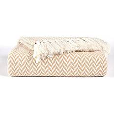 EHC Ehc Herringbone Cotton Couch,150 X Blankets Beige (200x)