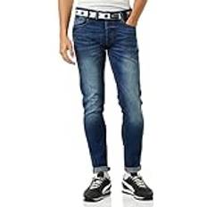 Breathable - Men Jeans Crosshatch Barbeck Slim Fit Denim Jeans Tinted Blue Tinted Blue