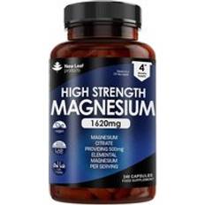 New Leaf Products Magnesium Citrate 1620mg 240 High Strength & High Absorption Capsules, Bones Muscle & Sleep Support