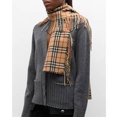 Burberry Clothing Burberry Check motif cashmere scarf BEIGE