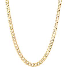 Men - Silver Necklaces Giani Bernini Flat Curb Link Chain Necklace - Gold