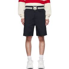 Moncler M Shorts Moncler Navy Embroidered Shorts 781 BLUE IT