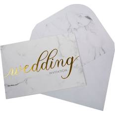 Neviti Wedding Invitations White Marble Card Stationery Packs