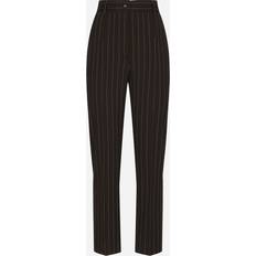 Women - Wool Trousers & Shorts Dolce & Gabbana High-waisted pinstripe wool pants