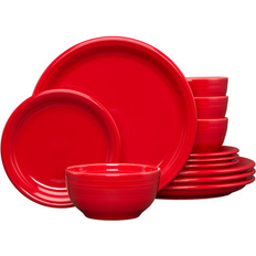 Ceramic - Red Dinner Sets Fiesta 12 Piece Coupe Bistro Dinner Set