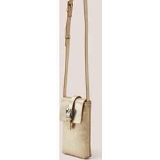 White Stuff Leather Crossbody Phone Bag, Gold