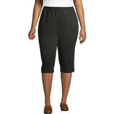 Lands' End Women Trousers Lands' End Women Plus Sport Knit High Rise Elastic Waist Pull On Capri