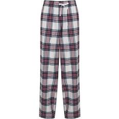 SF Womens/Ladies Tartan Lounge Pants White/Pink