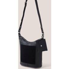 White Stuff Fern Leather Casual Crossbody Bag In Black