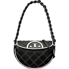 Tory Burch Mini Fleming Soft Crescent Bag - Black