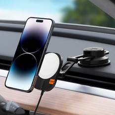 Spigen OneTap Pro 3 MagFit 15W Apple-Certified MagSafe Car Mount Charger Designed for iPhone 14, 13, 12 Dashboard/Windshield/Touchscreen Mount