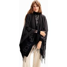 S - Women Capes & Ponchos Desigual Reversible logo poncho BLACK U