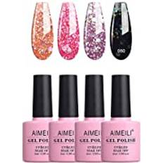 AIMEILI Torka av-UV LED-gel, nagellack, flerfärg/mixad färg/kombo färg, uppsättning