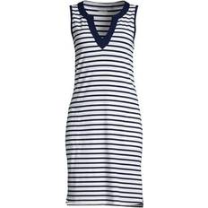 Lands' End Dresses Lands' End Women Long Cotton Jersey Sleeveless Swim Cover-up Dress Print