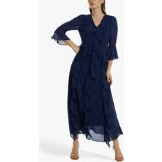 3XL - Long Dresses James Lakeland James Lakeland V-neck Chiffon Ruffle Maxi Dress