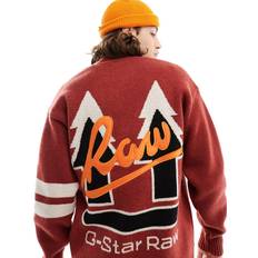 Men - Red Cardigans G-Star Holiday GS Loose Knitted Cardigan Red Men
