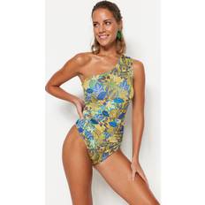 Yellow Swimsuits Trendyol Collection Collection Badeanzug Mehrfarbig Geblümt für Damen