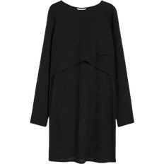 H&M Mama Crinkled Nursing Dress Black