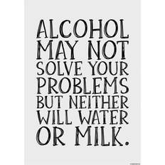 White Posters Grindstore Alcohol May Not Your Problems Mini Poster