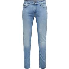 Only & Sons Slim Fit Low Waist Jeans - Blue/Light Blue Denim