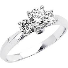 Precious Stars Precious Stars Jewelry 14k White Gold 3/4ct TGW Round-cut Diamonette Engagement Ring