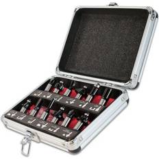 Lumberjack 12 Piece 1/2 Shank TCT Router Cutter Bit Set with Case Trade Quality