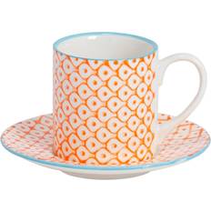 Orange Espresso Cups Nicola Spring Hand-Printed Espresso Cup