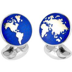 Grey - Men Cufflinks Deakin & Francis Cufflinks Sterling Silver Enamel World Silver