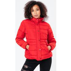 Coats Hype Short Length Padded Coat With Fur Red