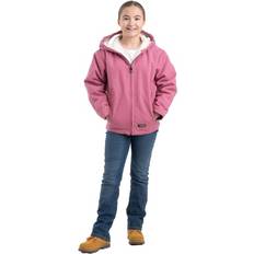 Berne Sherpa-Lined Softstone Duck Princess-Seam Hooded Jacket for Kids Desert Rose