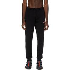 Diesel Black - Men Trousers Diesel Pantaloni tuta con logo ricamato Pantaloni Uomo Nero