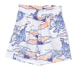 Kenzo KIDS Girls Tiger Print Shorts in White 12Y