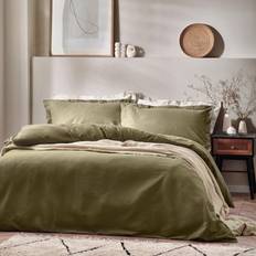 Yard Waffle Textured Cotton Duvet Cover Green