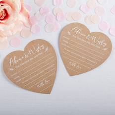 Kate Aspen Wedding Advice Card Heart Shape Set of 50