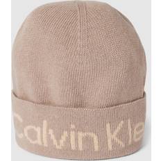 Calvin Klein Beige Beanies Calvin Klein Mütze Logo Reverso Tonal Beanie K60K611151 Beige 00