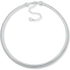 Anne Klein Omega Chain Collar Necklace - Silver