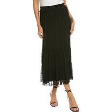 Max Studio Mesh Lace Tiered Midi Skirt