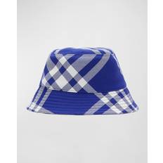 Burberry Hats Burberry Monogram Bucket Hat Wool Blue blue