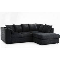 3 Seater - Armrests Sofas Furniture 786 Porto Jumbo Cord Black Sofa 212cm 3 Seater