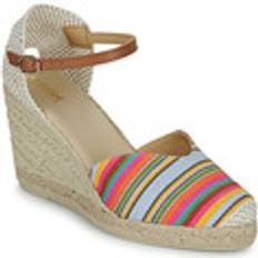 Geox Women Low Shoes Geox Damen GELSA Espadrille Wedge Sandal, Multicolor/Camel