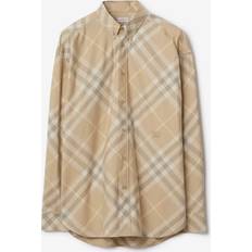 Beige Shirts Burberry Check Cotton Shirt