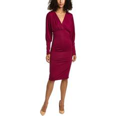 Susana Monaco Wrap Dolman Ruched Midi Dress