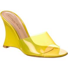Women - Yellow Heels & Pumps Gianvito Rossi Vernice PVC wedge mules yellow